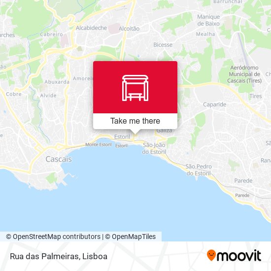Rua das Palmeiras mapa