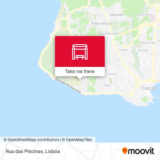 Rua das Piscinas mapa