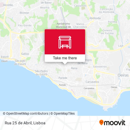 Rua 25 de Abril mapa