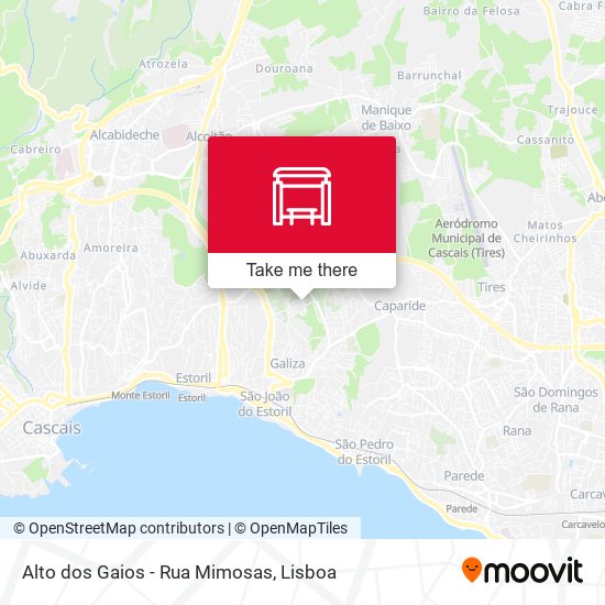 Alto dos Gaios - Rua Mimosas map