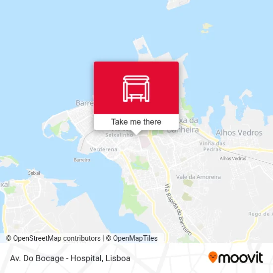 Av. Do Bocage - Hospital map
