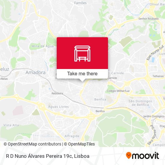 R D Nuno Álvares Pereira 19c map