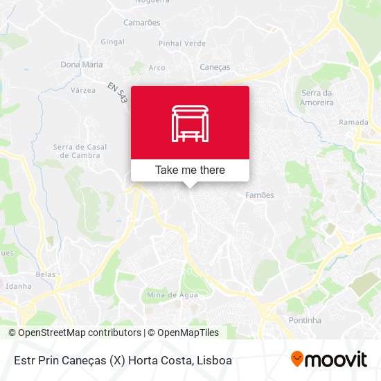 Estr Prin Caneças (X) Horta Costa mapa