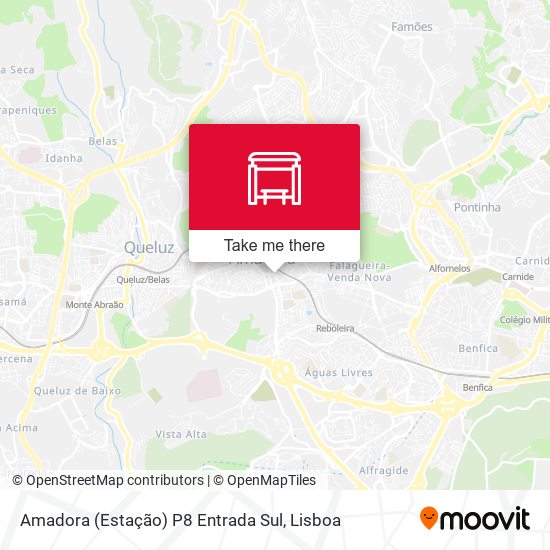 Amadora (Estação) P8 Entrada Sul map