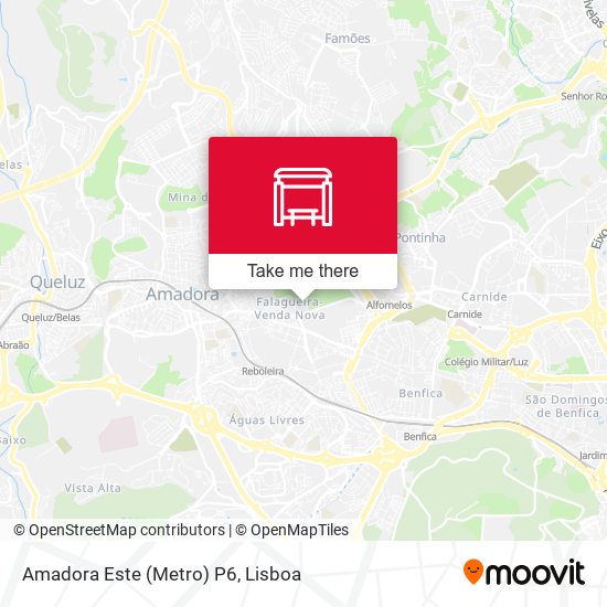 Amadora Este (Metro) P6 mapa