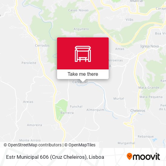 Estr Municipal 606 (Cruz Cheleiros) map