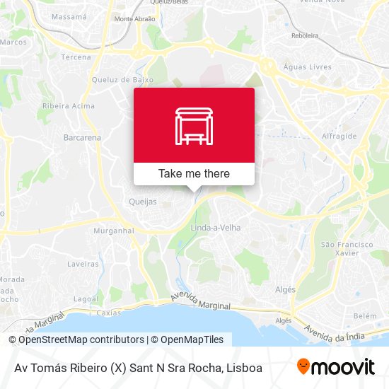 Av Tomás Ribeiro (X) Sant N Sra Rocha mapa