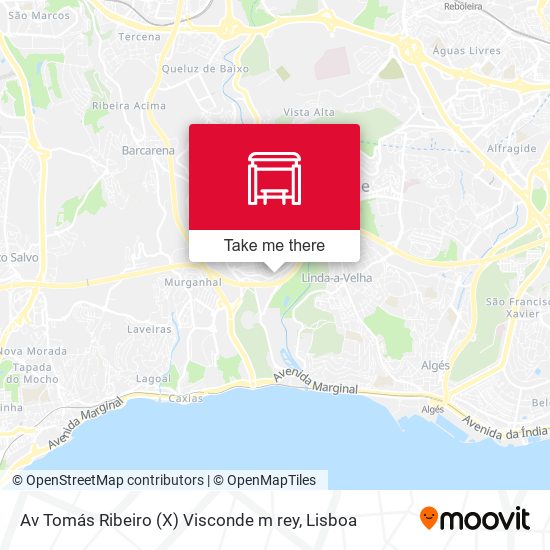 Av Tomás Ribeiro (X) Visconde m rey map