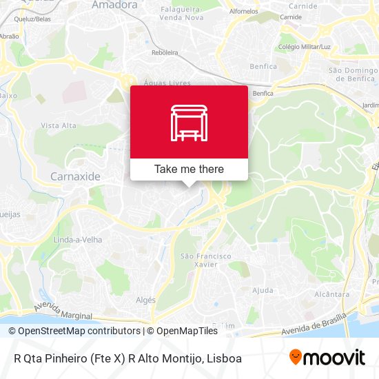 R Qta Pinheiro (Fte X) R Alto Montijo map