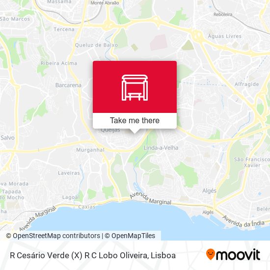 R Cesário Verde (X) R C Lobo Oliveira map