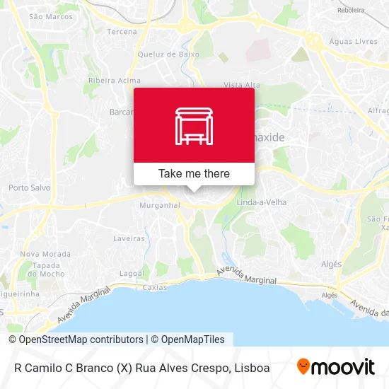R Camilo C Branco (X) Rua Alves Crespo map