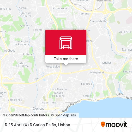 R 25 Abril (X) R Carlos Paião mapa