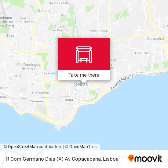 R Com Germano Dias (X) Av Copacabana map