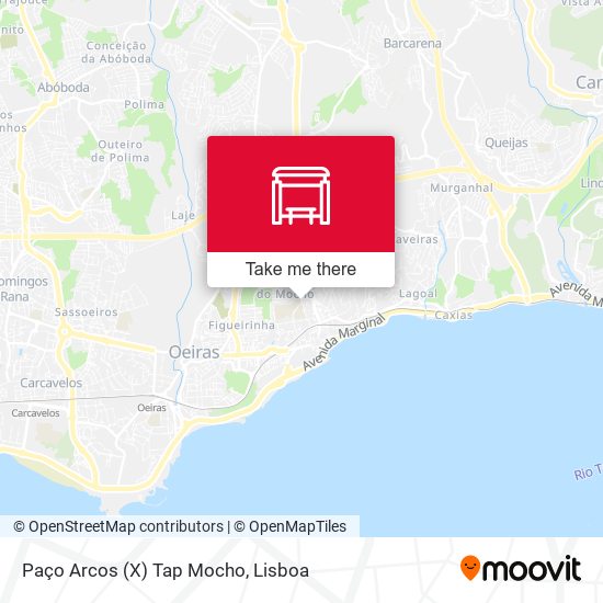 Paço Arcos (X) Tap Mocho mapa