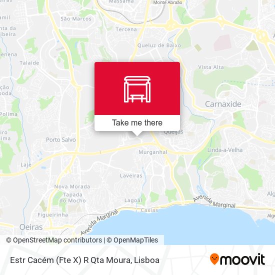Estr Cacém (Fte X) R Qta Moura mapa