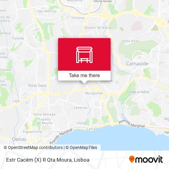 Estr Cacém (X) R Qta Moura mapa