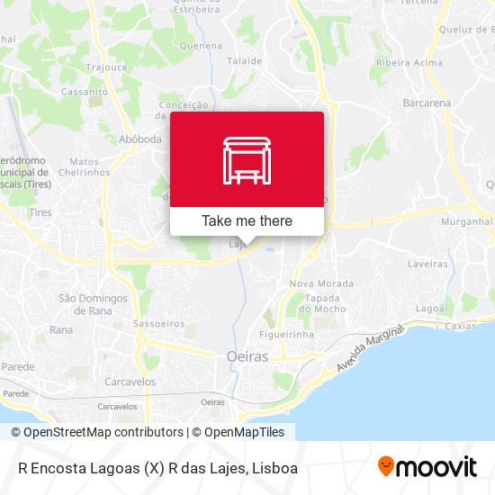 R Encosta Lagoas (X) R das Lajes mapa