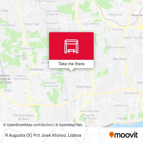 R Augusta (X) Pct José Afonso map