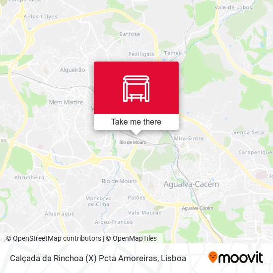 Calçada da Rinchoa (X) Pcta Amoreiras mapa