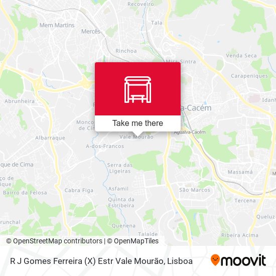 R J Gomes Ferreira (X) Estr Vale Mourão map