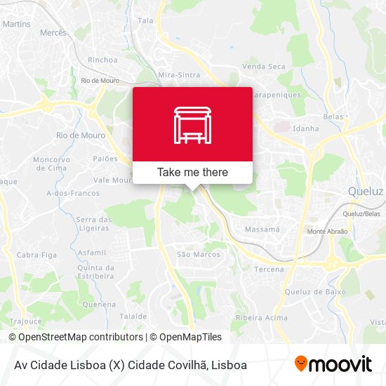 Av Cidade Lisboa (X) Cidade Covilhã map