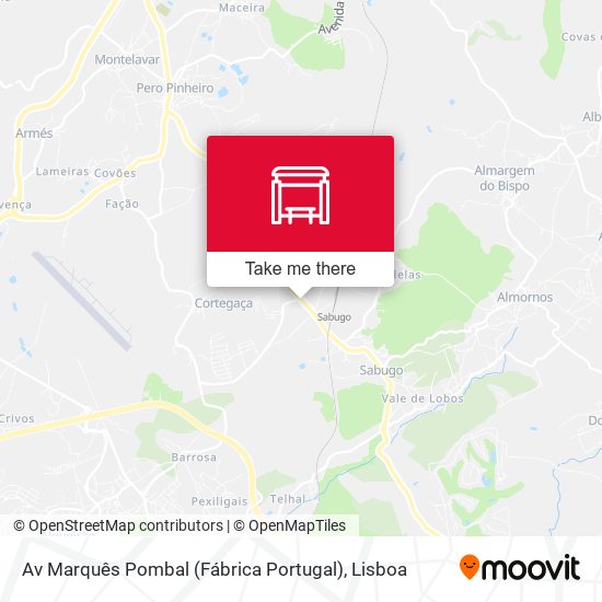 Av Marquês Pombal (Fábrica Portugal) mapa