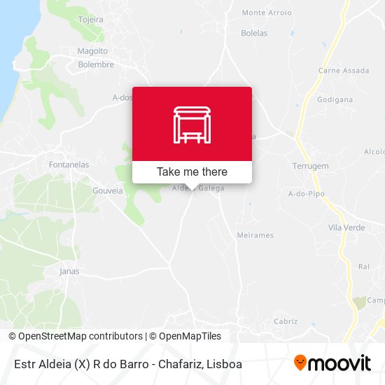 Estr Aldeia (X) R do Barro - Chafariz mapa