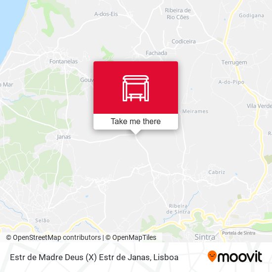 Estr de Madre Deus (X) Estr de Janas map