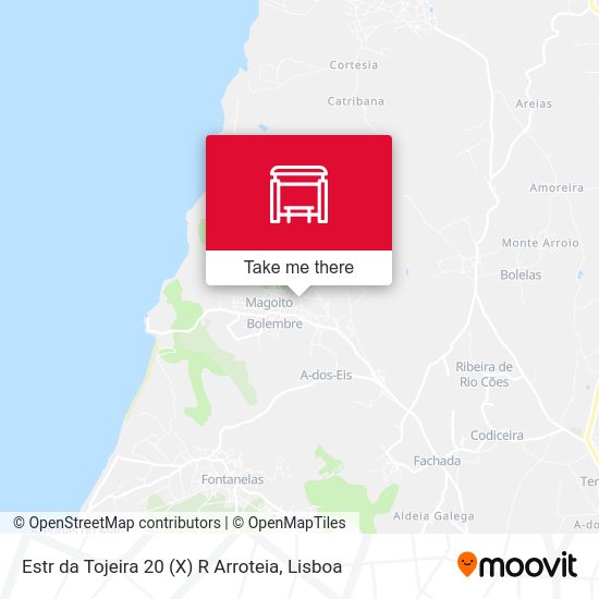 Estr da Tojeira 20 (X) R Arroteia mapa