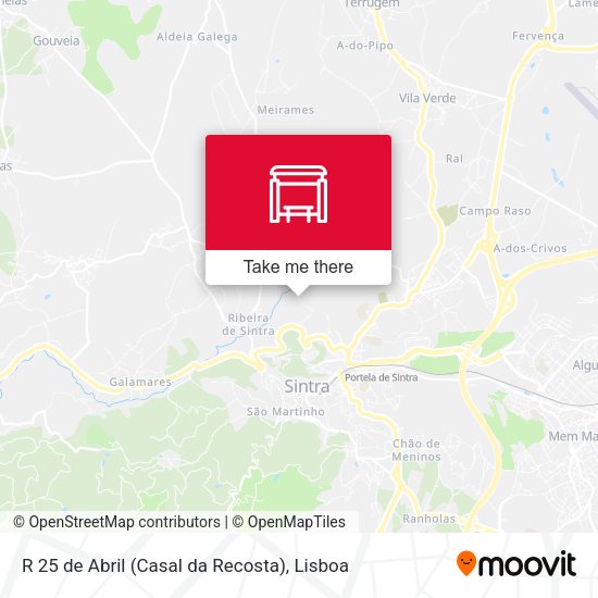 R 25 de Abril (Casal da Recosta) map