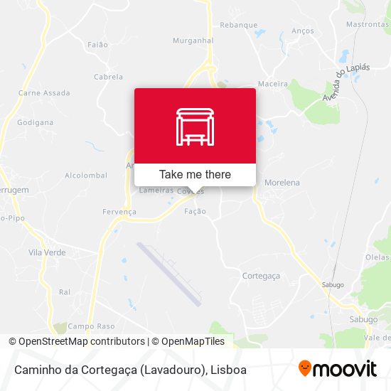 Caminho da Cortegaça (Lavadouro) mapa