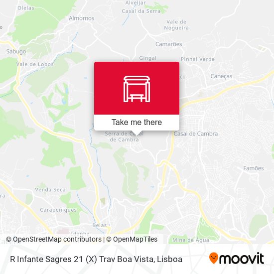 R Infante Sagres 21 (X) Trav Boa Vista mapa