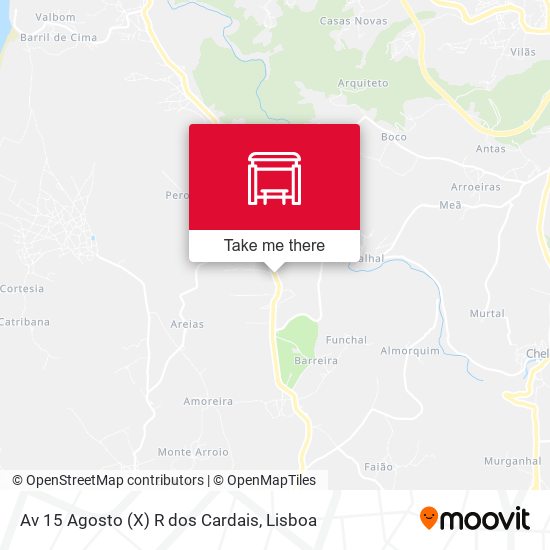 Av 15 Agosto (X) R dos Cardais mapa