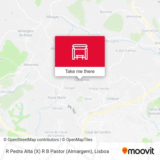 R Pedra Alta (X) R B Pastor (Almargem) map