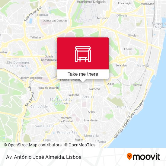 Av. António José Almeida mapa