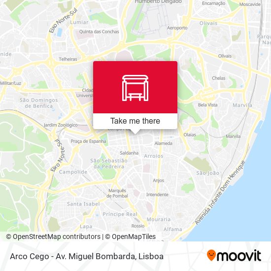 Arco Cego - Av. Miguel Bombarda mapa