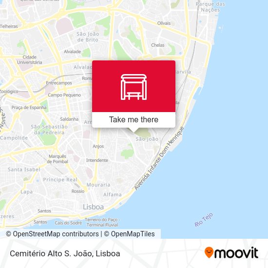 Cemitério Alto S. João mapa