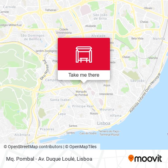 Mq. Pombal - Av. Duque Loulé map