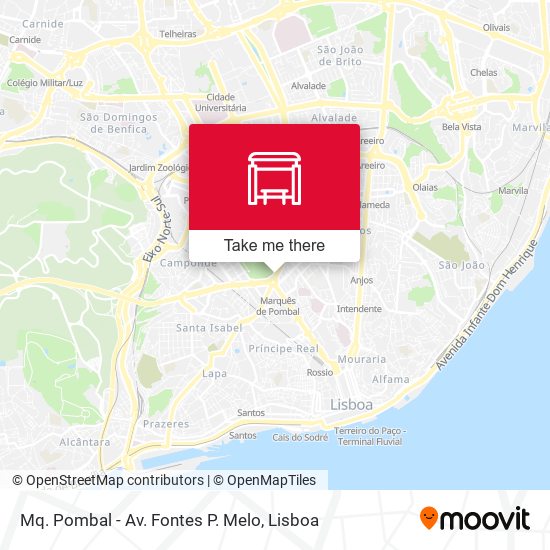 Mq. Pombal - Av. Fontes P. Melo map