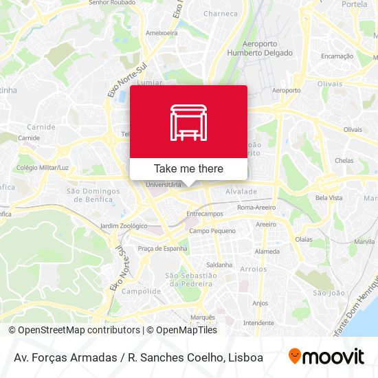 Av. Forças Armadas / R. Sanches Coelho map