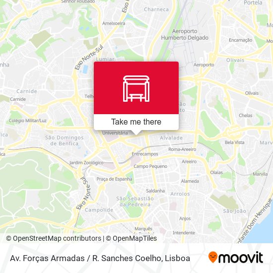 Av. Forças Armadas / R. Sanches Coelho mapa