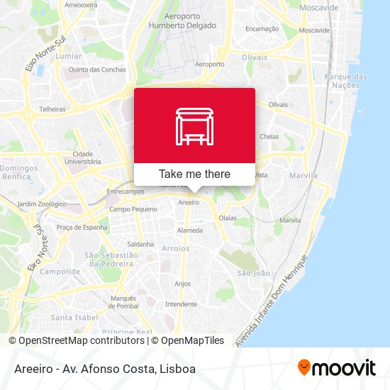 Areeiro - Av. Afonso Costa mapa