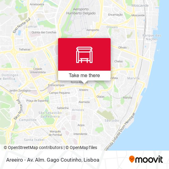 Areeiro - Av. Alm. Gago Coutinho map