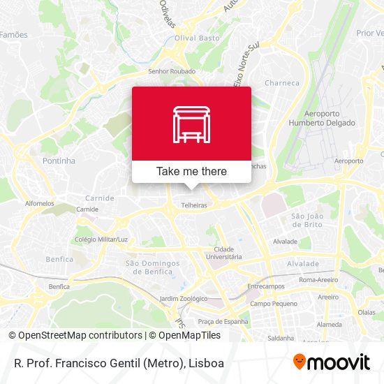 R. Prof. Francisco Gentil (Metro) map
