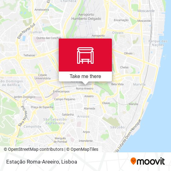 Estação Roma-Areeiro mapa