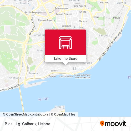 Bica - Lg. Calhariz mapa