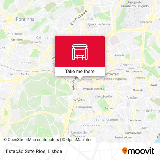 Estação Sete Rios stop - Rotas, Horários e Preços
