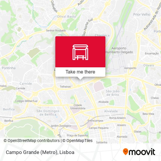 Campo Grande (Metro) map