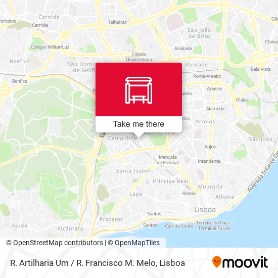 R. Artilharia Um / R. Francisco M. Melo map
