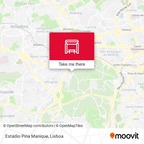 Estádio Pina Manique mapa